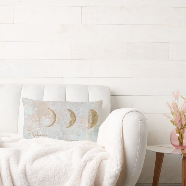 Monograma de la luna celestial Elegante almohada d (Sofá)