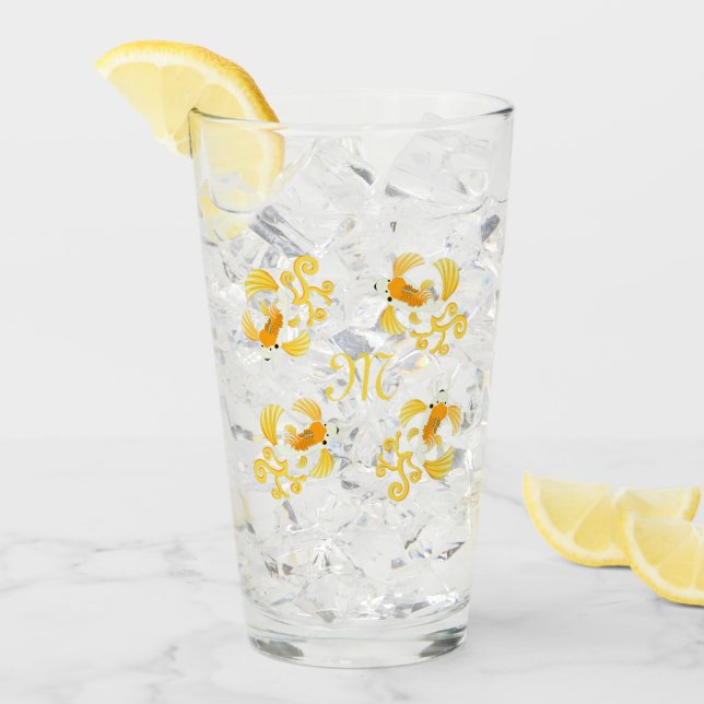 Monograma de la mariposa dorada Koi (Anverso (hielo))