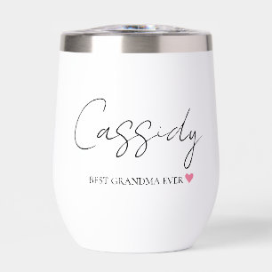 Monograma de la mejor abuela jamás Tumbler de vi