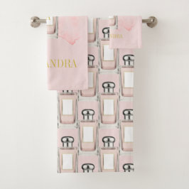 Monograma de la Moda del frasco de Perfume Rosa