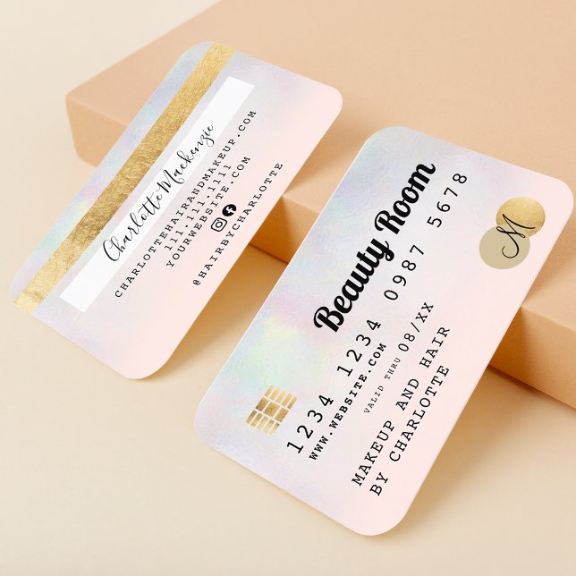 Monograma de la tarjeta de crédito de belleza oscu (Subido por el creador)