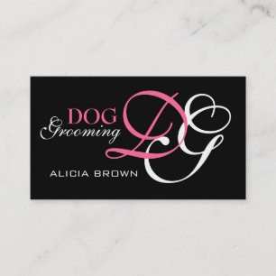 Monograma de la tarjeta de visita Elegant Dog Groo