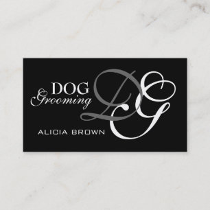 Monograma de la tarjeta de visita Elegant Dog Groo