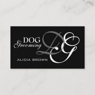 Monograma de la tarjeta de visita Elegant Dog Groo