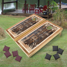 Monograma de lago de tono de madera rústica