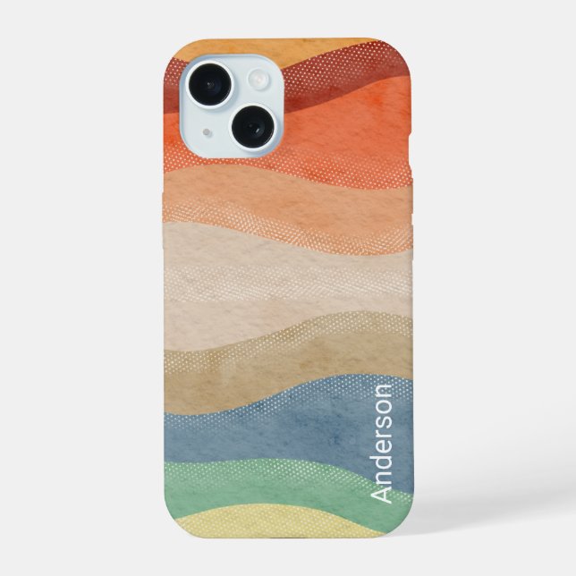 Monograma de línea retro elegante moderna (Reverso )