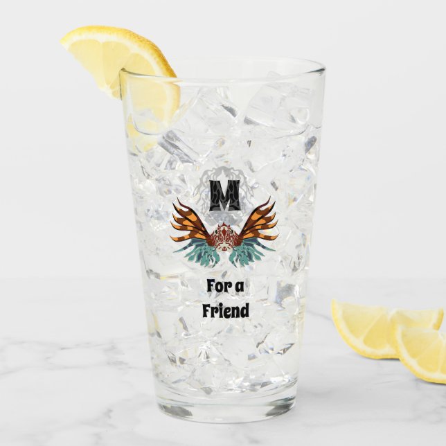 Monograma de Lionfish Colorido (Anverso (hielo))