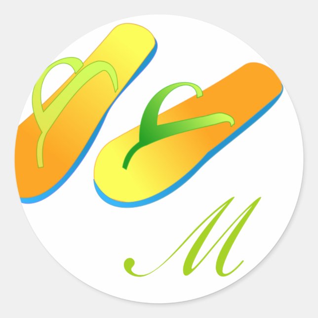 Monograma de los flips-flopes de los pegatinas del (Anverso)