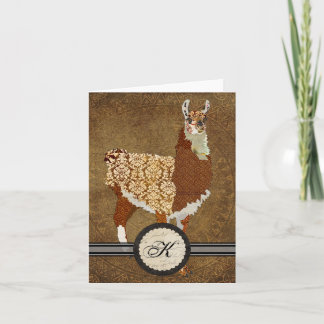 Monograma de lujo Notecard de la llama