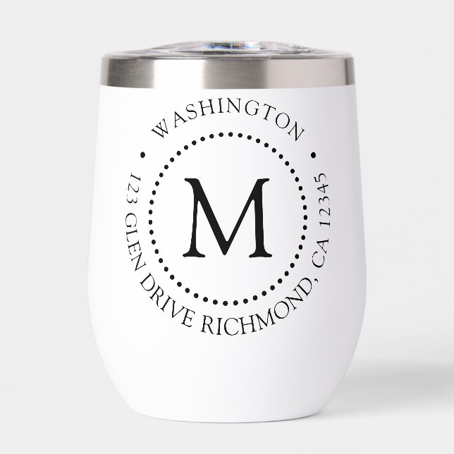Monograma de marco de punto con marca personalizad (Frente)