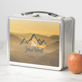 Monograma de montañas personalizables de amanecer 