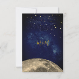 Monograma de Moon and Night Sky Blue Gold RSVP