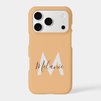 Monograma de naranja moderno Minimalista neutro