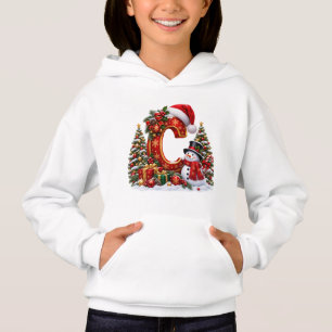 Monograma de Navidad con la letra C de muñeco de n
