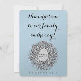 Monograma de nido lindo Niño Invitación de embaraz