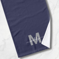 Monograma de nombre azul marino elegante personali