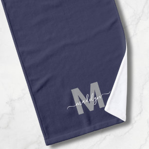 Monograma de nombre azul marino elegante personali