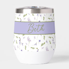 Monograma de nombre de acuarela de flor silvestre