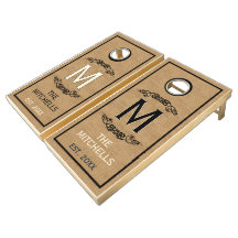 Monograma de nombre de familia clásico de cosecha 