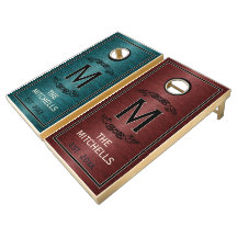 Monograma de nombre de familia de cosecha clásica 