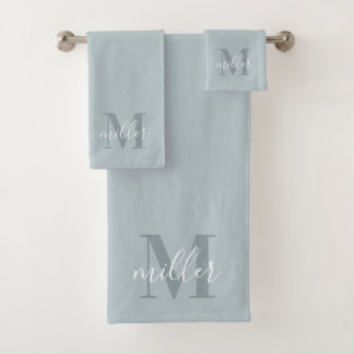Monograma de nombre de familia personalizado azul