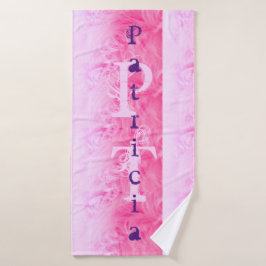 Monograma de nombre moderno con estilo rosa morado