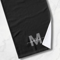Monograma de nombre negro elegante personalizado