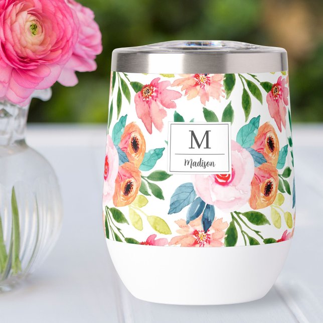 Monograma de nombre personalizado de las flores de (Subido por el creador)