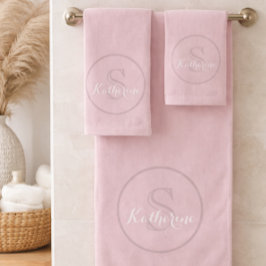 Monograma de nombre personalizado Rosa Polvo