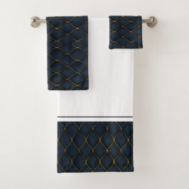 Monograma de oro azul de la Marina Geode moderna  