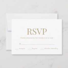 Monograma de oro blanco de boda moderna RSVP