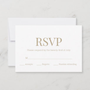 Monograma de oro blanco de boda moderna RSVP