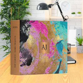 Monograma de oro de cobre de pintura abstracta de 