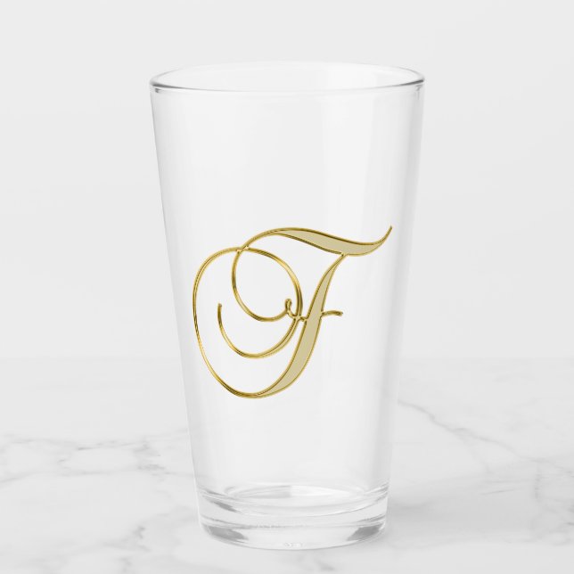 Monograma de oro de vidrio F (Anverso)