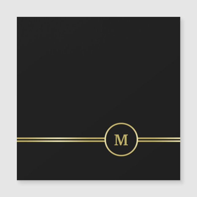 Monograma de oro elegante en la cubierta de la caj (Anverso)