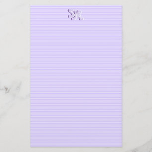 Monograma de papel estático rayado violeta y blanc