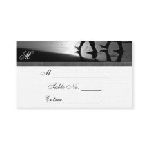 Monograma de paseo romántico Boda Plata Tarjeta de