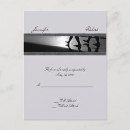 Monograma de paseo romántico en tarjeta de respues