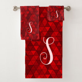 Monograma de Personalizado geométrico de Moda roja