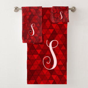 Monograma de Personalizado geométrico de Moda roja