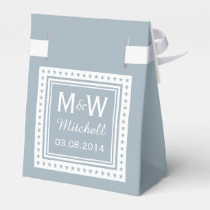 Monograma de personalizado y cajas de favores de b
