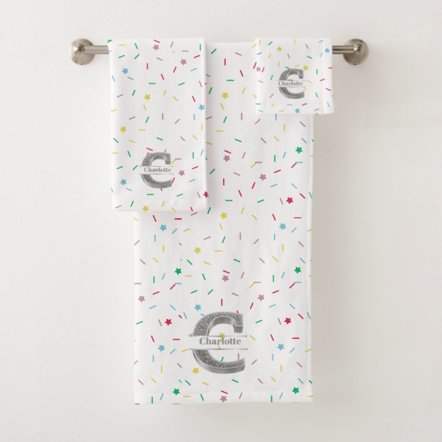 Monograma de plata inicial C personalizado Su nomb (In situ)