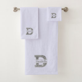 Monograma de plata inicial D personalizado Su nomb