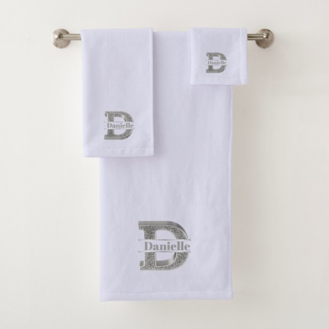 Monograma de plata inicial D personalizado Su nomb (In situ)