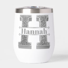 Monograma de plata inicial H personalizado Su nomb