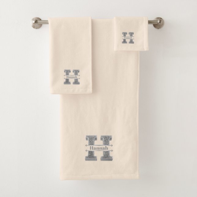 Monograma de plata inicial H personalizado Su nomb (In situ)