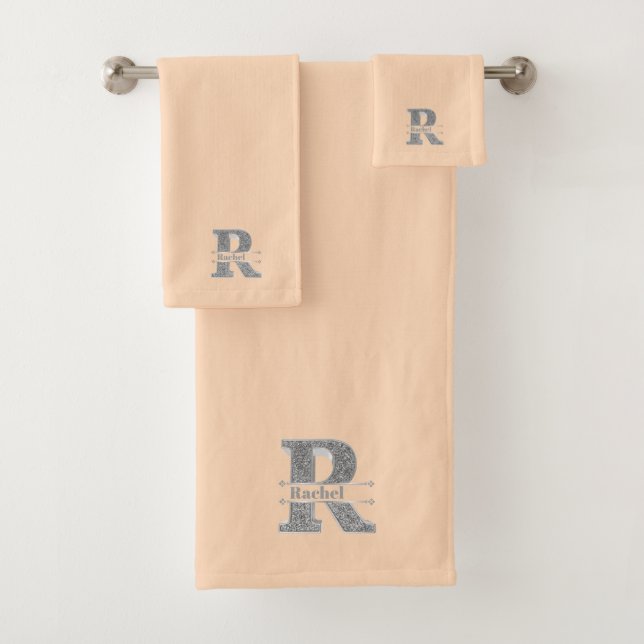 Monograma de plata inicial R personalizado Su nomb (In situ)