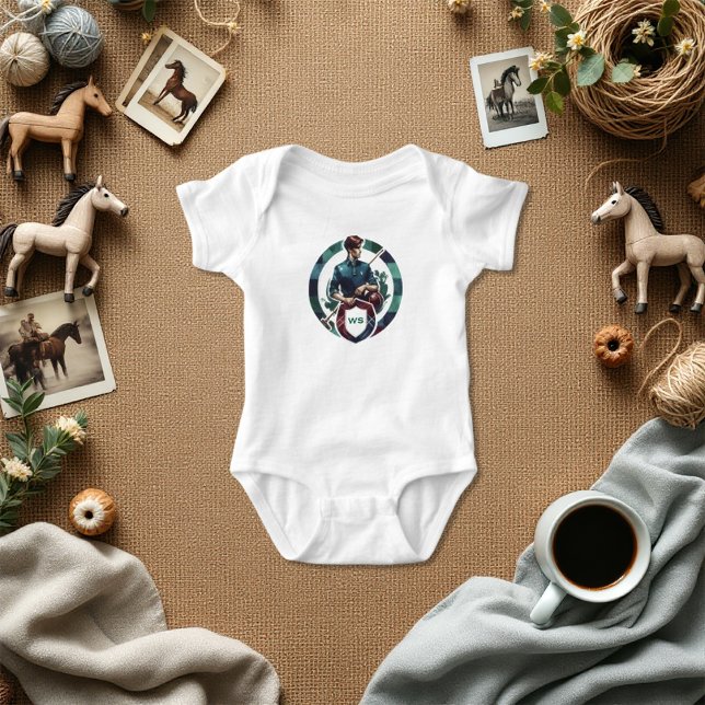 Monograma de Polo Ecuestre Clásico Preppy (Classic Preppy Charm Equestrian Polo Monogram)