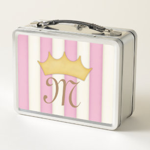 Monograma de princesa coronada con rayas victorian