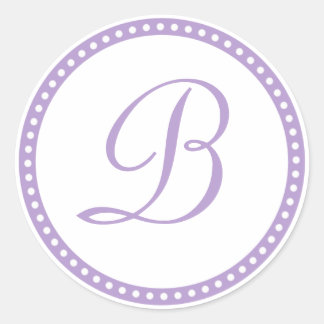 Monograma de punto púrpura simple Pegatina inicial